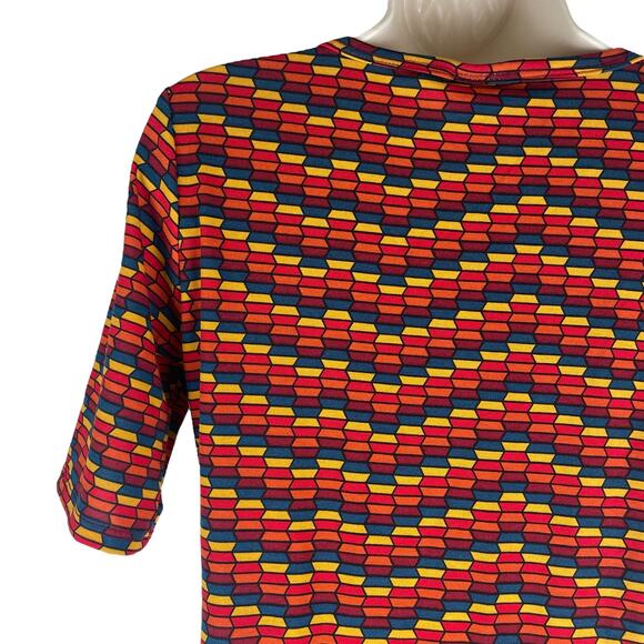 Lularoe Julia Short Sleeve Jersey Dress Knee Length Orange Size S - Picture 6 of 7